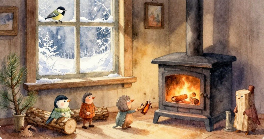 Ivan輕觸霜凍玻璃，指尖溫暖融化冰花，他滿臉驚奇與耐心，背景窗景浪漫。