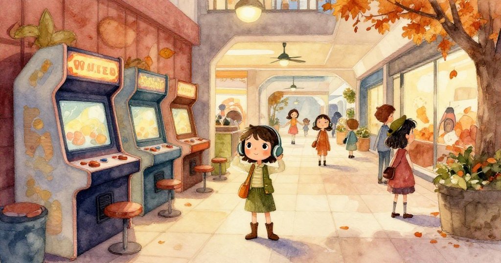 奧利弗發現毛絨堆後隱藏的鏡面，鏡框帶有灰塵微蹤，反射出拱廊中粉藍與柔粉光影。