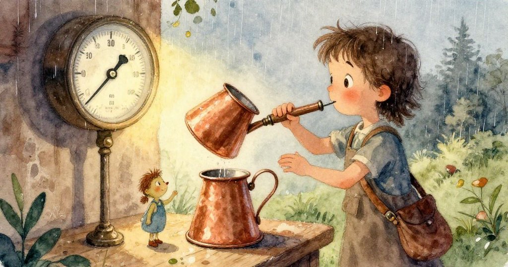 近距離扭曲視角捕捉Olive的手，指尖沾染樹脂觸碰金屬杯，細節豐富表現出觸感與測試動作