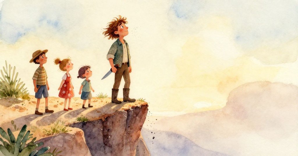 韋德專注地注視著一根輕輕顫動的沙中蘆苇，沙粒閃耀著金色光澤，細節豐富呈現沙漠秘密。