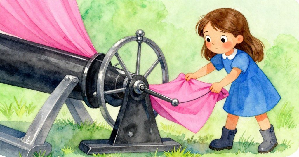 莉莉堅定地重設梭子與展開新布,雙手精確操作、神情堅毅,象徵著全新開始與未來轉折。