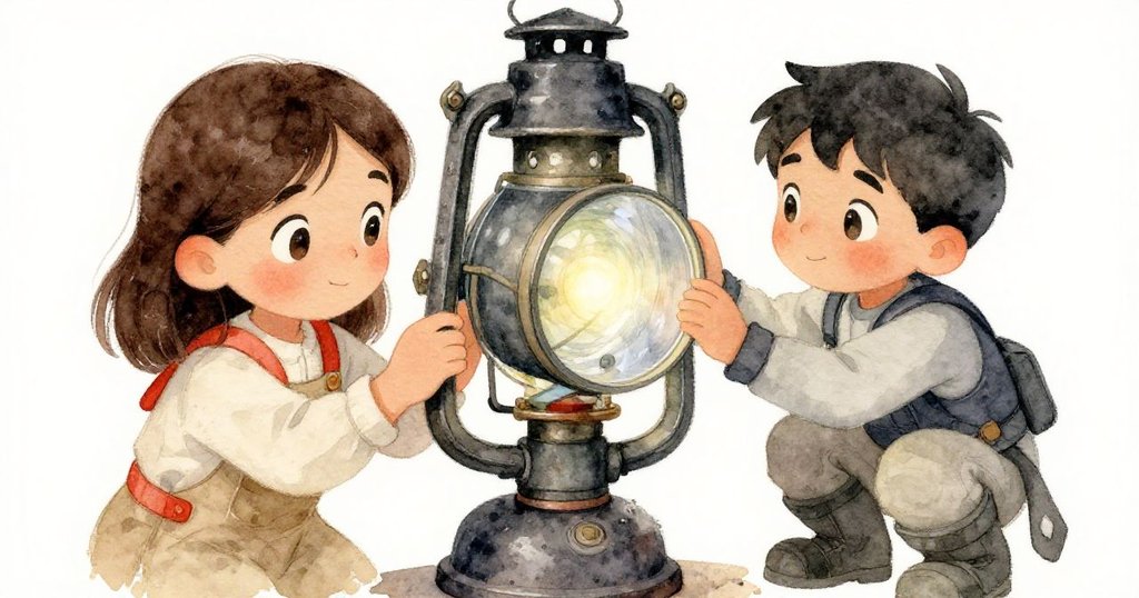 Pia 與 Cruz 合力調整巨型透鏡,臉上顯露拼搏與緊張,時鐘節奏穩重背景。