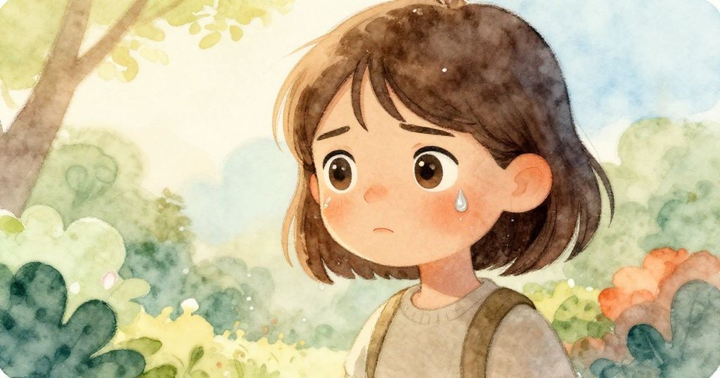 格蕾塔凝視著覆滿水滴的自然窗面,面帶沉思與決心,近距離展現她專注的眼神和柔和光影。