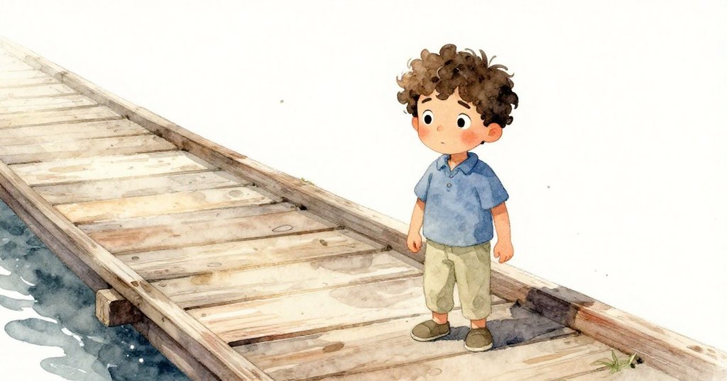 Ned在溫暖光影中緩緩整理木板下的麻繩纖維，木屑隨風飄散，透露著過往工藝記憶與靜謐沉思。