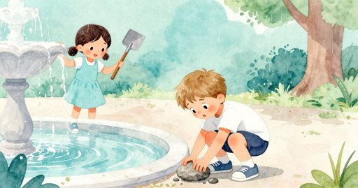 Water Past the Fountain Edge