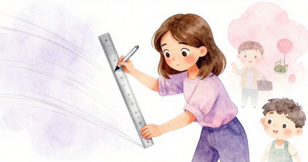 克拉拉再次回到填表區,用塑料直尺引導筆觸,在表單上劃出均勻筆跡,動感流暢且神情專注。