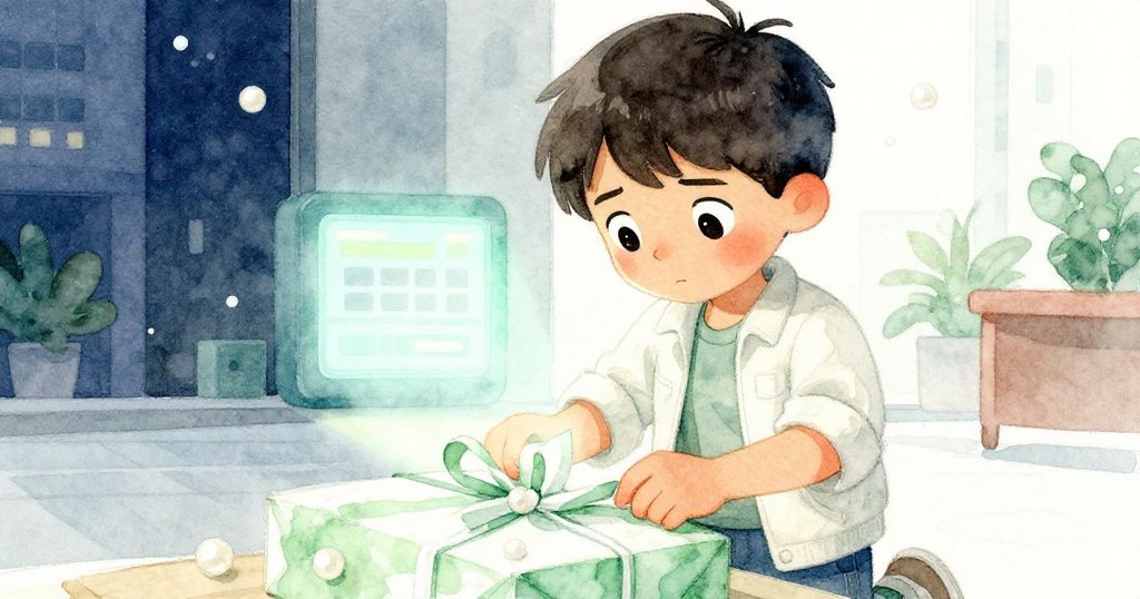 Theo 仔細保護行李,注視顯示板上倒數數字,臉上流露焦急與堅定,都市氛圍濃厚。