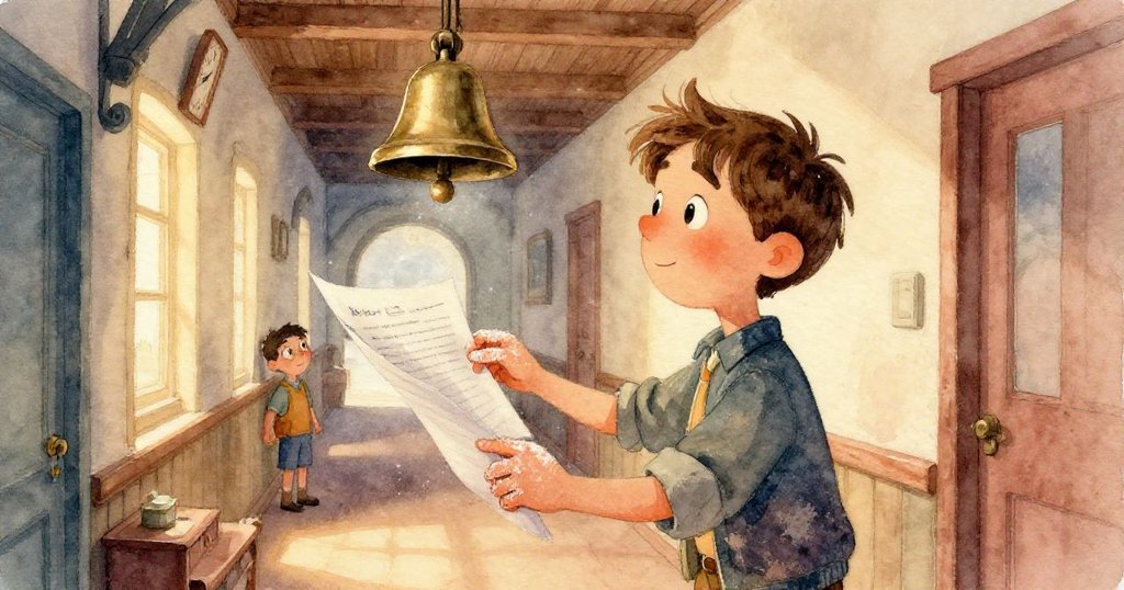 戴爾特寫臉龐，眉頭緊鎖默數秒數，神情專注與焦慮，背景模糊映襯走廊細節。