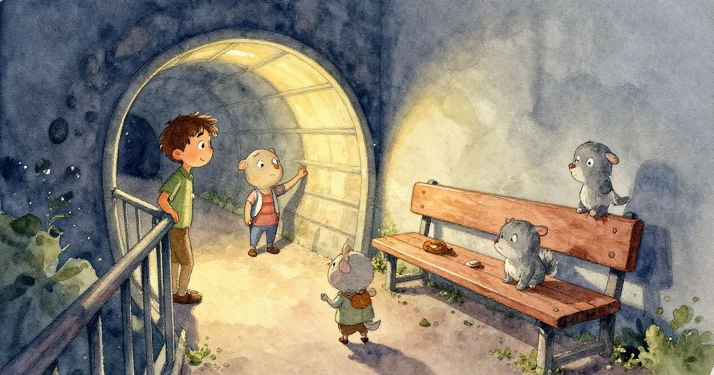 動態場景展現鏈條擊杯引發飼料丸滾動,橡膠球隨之移動,因果連鎖展現活力與驚奇。