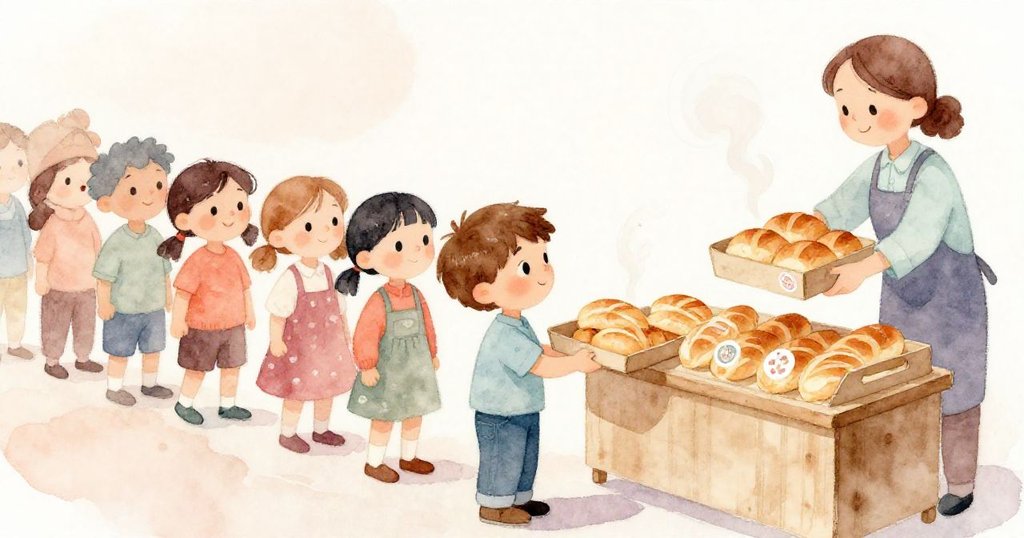 Jude滿意帶著筷裝小卷重新回到隊伍中，助理貼上裝飾貼紙，溫暖的蒸汽緩緩升起，故事圓滿落幕。