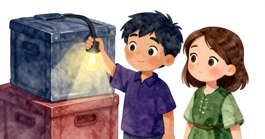 提奧調整手燈照向剛蓋好的琥珀印記,蘇琪專注檢視,兩人眼中流露出勝利與默契,氛圍溫暖。