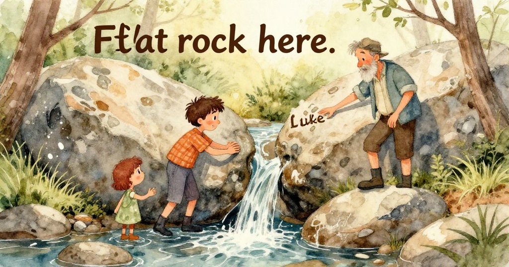 水下視角展現盧克動作後散落的頁岩碎片與滑入的塑膠容器，水中光影閃爍，透出自然與意外交織的瞬間。