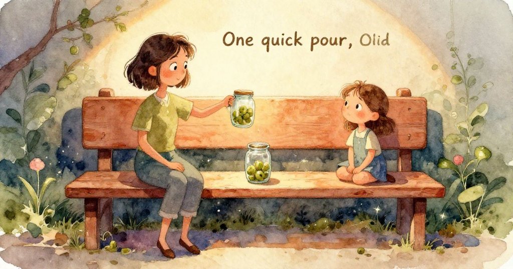 Olive 的手旁水盤中浮現小鳥倒影和旋轉的枯葉，表現自然脆弱平衡，展現劇情反思與轉機。