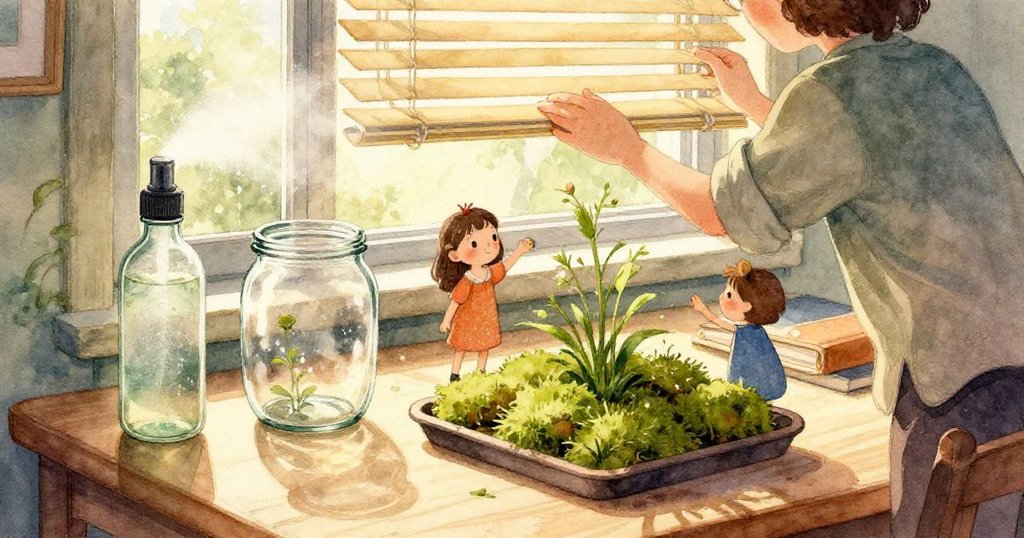 玻璃瓶內卵石緩緩滾動,刻劃出超現實的溝槽,炭灰與水珠交織出奇幻景致,充滿神秘魅力