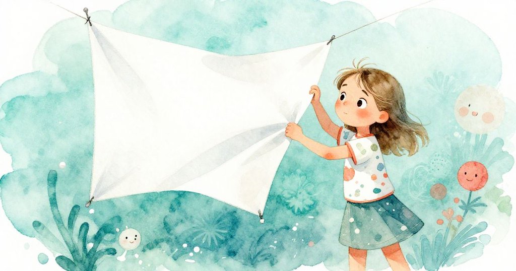 室內中景中，Thea用穩定動作整理下垂布料，多層次交錯陰影與柔光營造出神秘而充滿挑戰的畫面。