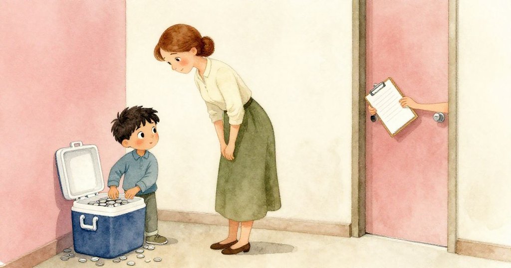 Ned小心地放入四枚硬幣調整冷卻器角度，Flora用夾板固定門扉，走廊水流轉向故事發展。