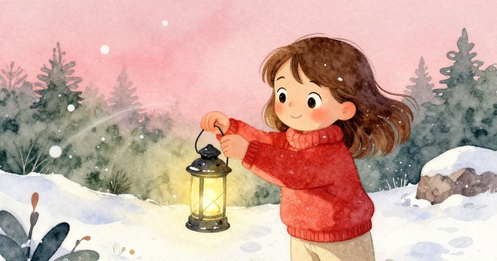 傍晚微風拂過，Joy輕觸雪燈上微裂隙，調整結構引光，神情專注中洋溢著希望。