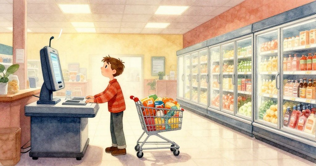 諾拉鞋靴邊推動發光紅蘋果,在畸變視角中滑過光滑磁磚,色彩對比強烈