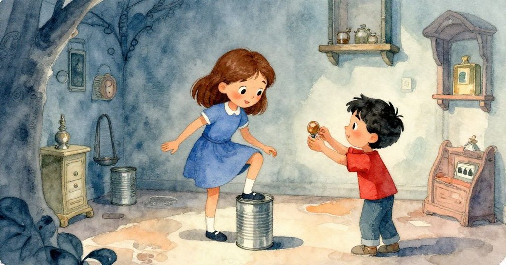 在隱蔽展廳角落中,Zara 輕放收藏冊於圓柱上,Glen 協助調整,場景透露出神秘溫柔氛圍