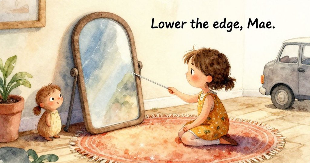 走廊中一縷散光沿銅傘架緩行直達樓梯,暗示著光之旅程仍將延續,充滿神秘與希望。