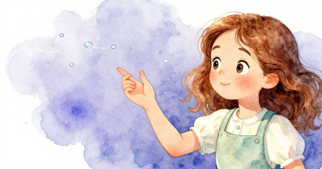 Flora 的手緊握著價格牌，微風吹拂散落水珠，背景隱約見到貨櫃與果實，神情驚訝而專注。