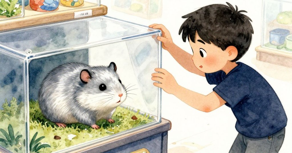 Briar輕輕撥開透明蓋板，露出好奇的倉鼠從淺隧道探出頭來，畫面溫柔充滿驚喜。