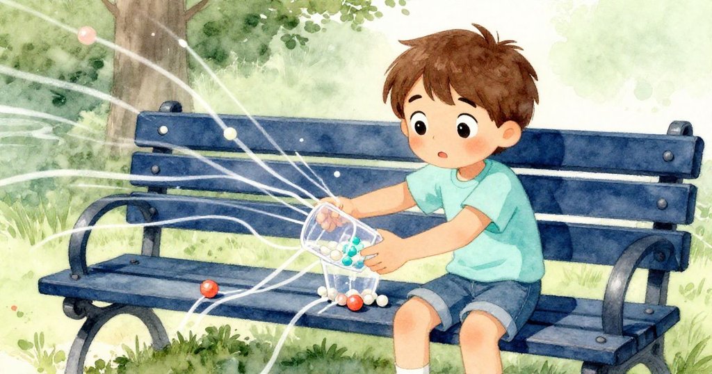 微風中，Quinn迅速調整飛舞蠟線，將塑料珠杯滑過定住紛亂線條，神情緊張而果斷。