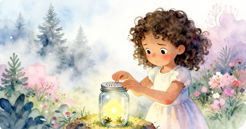 克萊專注輕觸玻璃瓶孔蓋，內部微光螢火蟲緩緩升起，臉上映出堅定與緊張，現場氛圍懸疑。