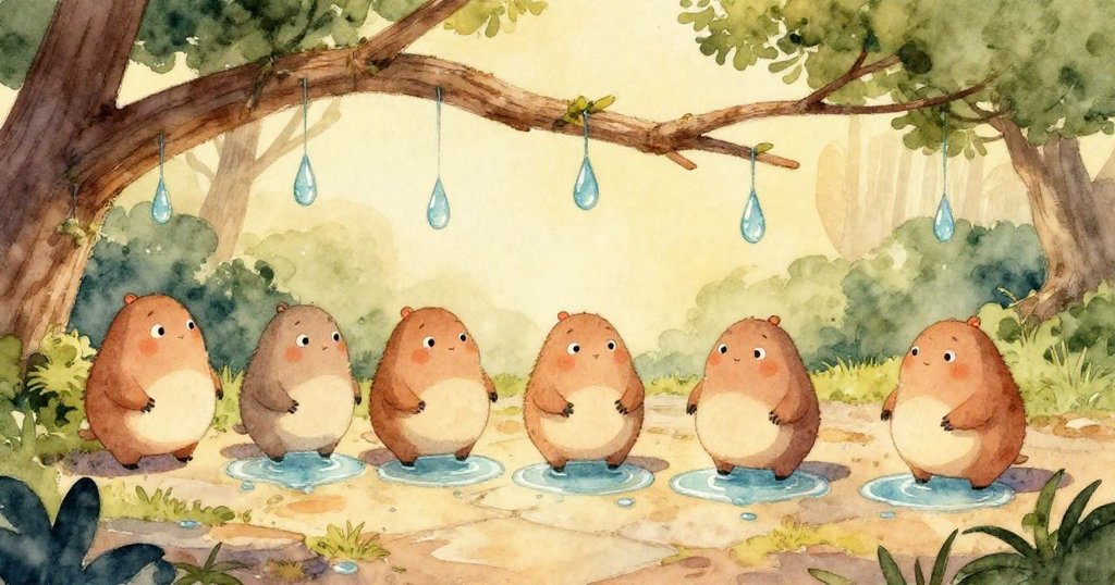 Stella手部特寫中用力壓印條紋葉於畫紙上，水滴巧遇引發微妙濺射，呈現創作中意外美感與專注觸感。