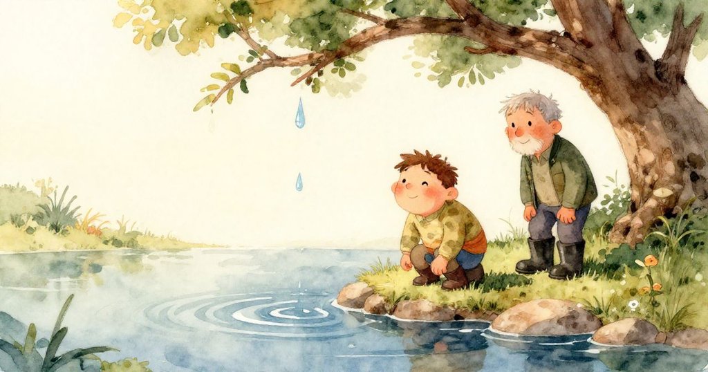 隱蔽枝下，粉紅生物開始蛻變，皮膚裂開呈現精緻頭部與關節腿，暗泥與透光形成神秘對比