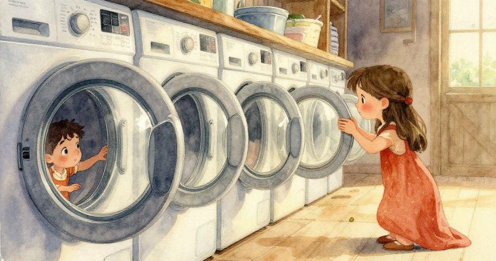 Esme的手正將硬幣推進帶有油污金屬滑槽的投幣口，細節生動呈現金屬光澤和手指的微妙表情。