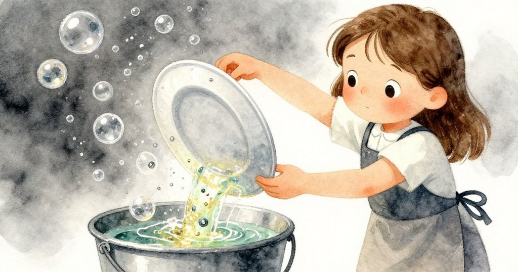 Opal專注操作浸環過程,近鏡頭展示氣泡躍動與閃爍薄膜,面部表情堅定且充滿希望,細節豐富。