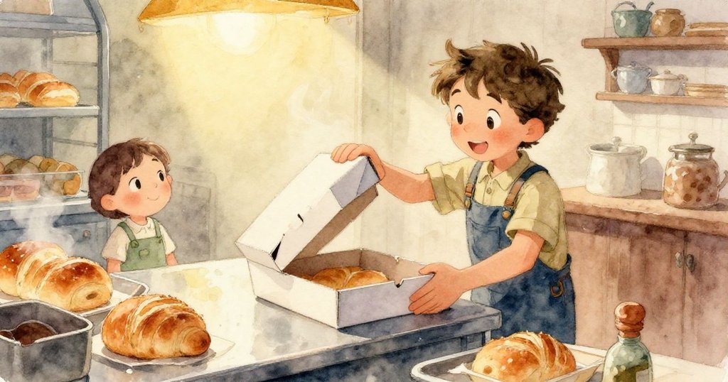 Tobias正小心擺放印刷紙巾與檸檬捻絲於點心盒中，細緻動作彰顯溫馨關懷與精心製作。