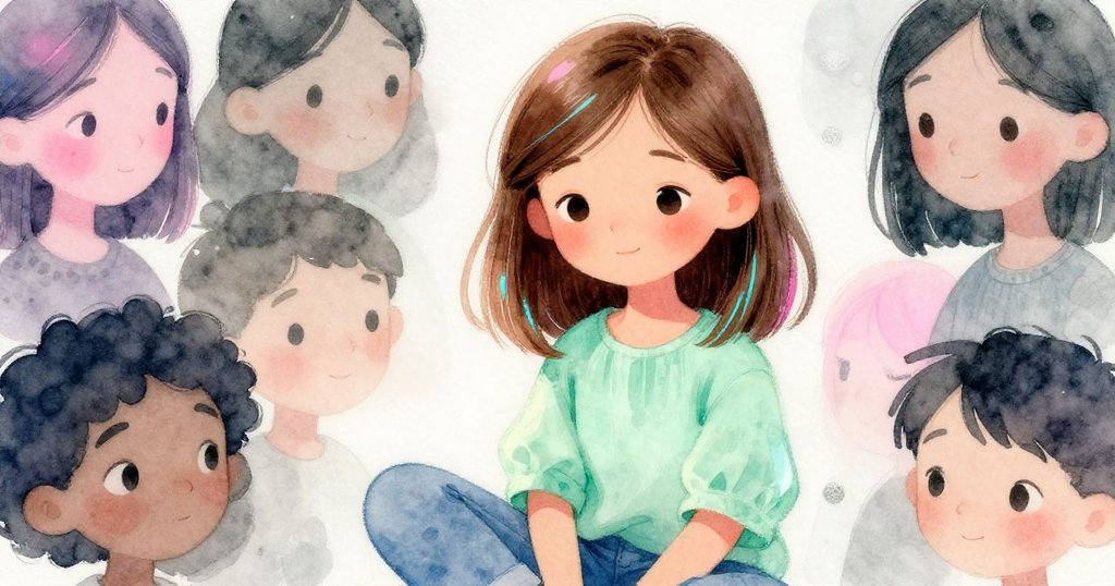 Nina 面部特寫中,神情平靜溫柔注視 Sam 的實驗,眼中流露驚奇與鼓勵,背景朦朧展現花園情景