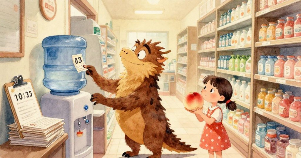 Griffon的手在打印機上用筆鏈按壓盒子,冰涼果汁水珠落在溫暖紙面上,細節豐富。