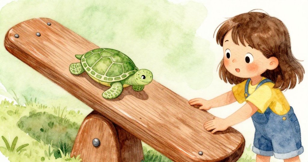 小克蕾在安靜時刻輕撫搖板上隱現的綠色烏龜圖案，手勢柔和展露對自然保育的細膩關懷