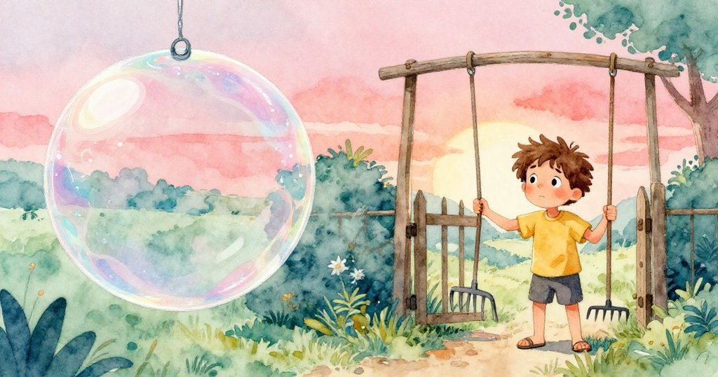 布雷克面對魔幻皂膜與突如其來的門響和滑動耙子，畫面左右分割呈現平靜與混亂，神情驚訝。