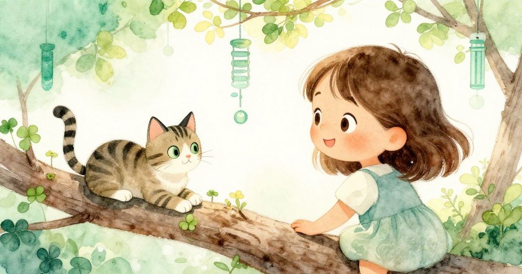 Kira滿懷欣慰站立欣賞擺放整齊的響鈴，Suki舒展身子躺在苜蓿上，溫暖晨光中呈現出和諧與寧靜，結局美好。