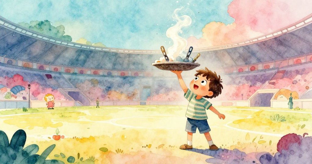 Heath 在明亮的場地中動作，舉起重量夾，毛狀羊毛蘊含夢幻感，臉上洋溢決心。