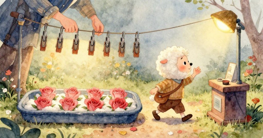 Heath 的手專注觸摸毛氈托盤，細緻紋理與柔和羊毛展現遊戲奧妙，營造溫暖神秘的感覺。