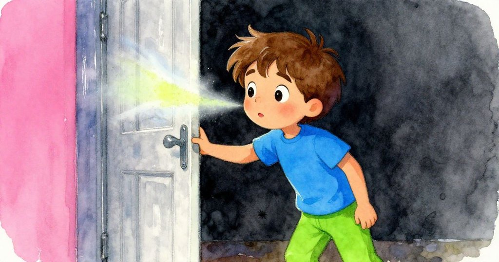 Owen傾身迎接從開門處飄來的花粉氣息,暖光與涼影交織,臉上流露出專注與驚喜,在環境中展現動感。