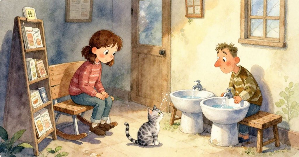 展示架高聳如大教堂拱門，精緻瓶子靜置其中，夜藍護髮素閃爍神秘光芒，整體細節豐富。