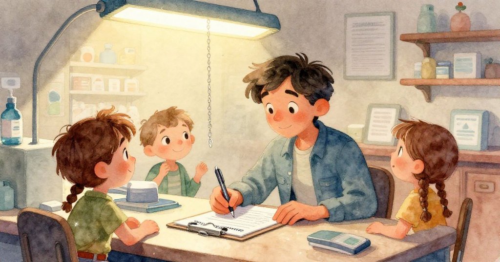 燈光逐漸柔和，護士斯特拉推著推車經過，藥局內貓咪從睡夢中甦醒，動與靜交織。