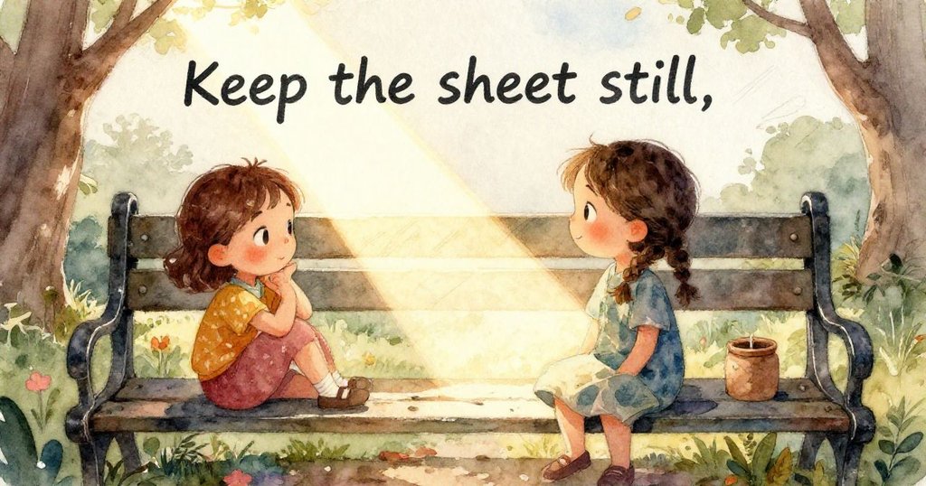 西拉的手握住畫筆輕點紙面，雅拉以袖穩住素描本，細部呈現筆觸和專注創作情境。