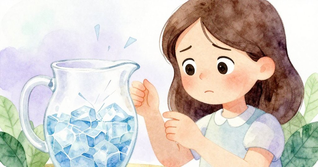 Harriet凝視破碎冰塊與變溫檸檬水，面露憂慮，內心掙扎在速度與完美之間。