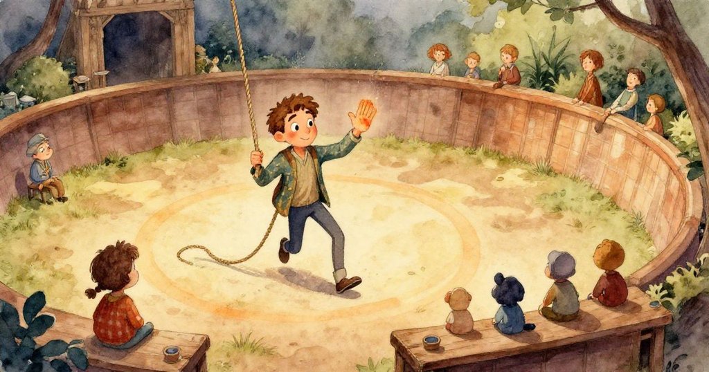 莉莉身邊的工作台上物品特寫，畫中展示畫筆、毛塵與掉落金屬尖部，細節生動且溫暖。