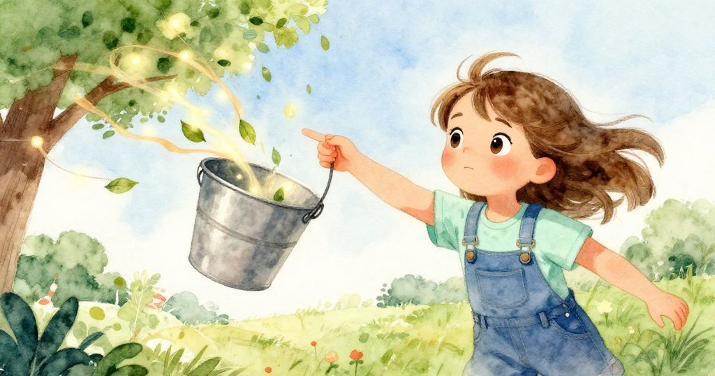 伊芙在風吹中呼喚哥哥，桶隨風搖擺彩燈搖曳樹葉飛舞，豐富生動畫面充滿活力