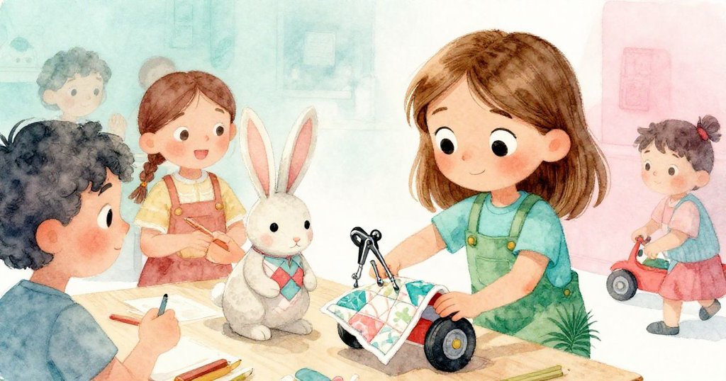 在最終時刻，Oona用碎拼棉被支撐救回布兔後，愉悅測試車輪順轉，場景充滿溫馨解決困境的滿足與平靜。