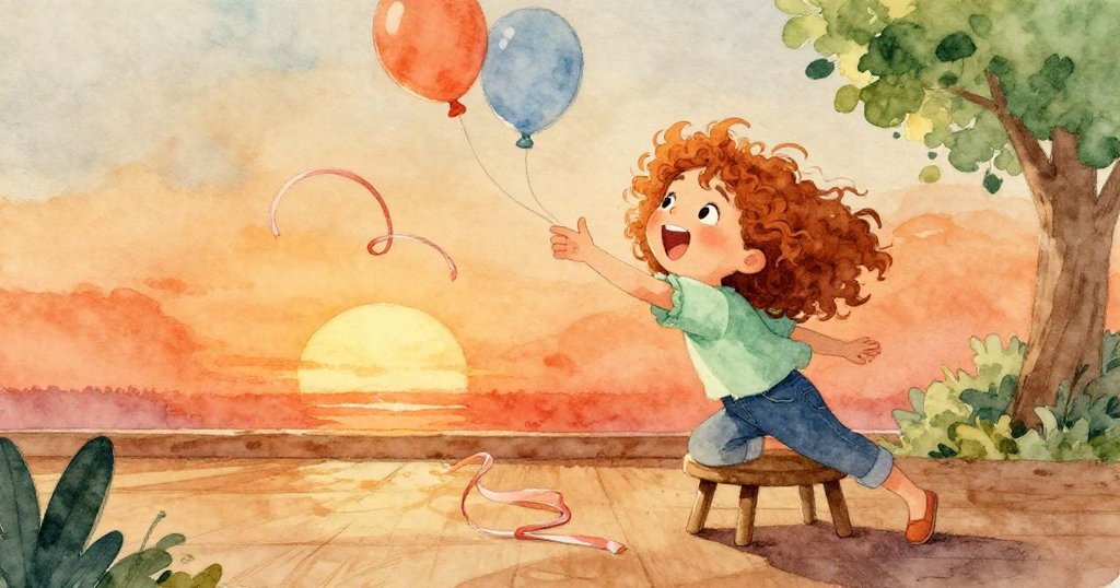 薇拉從矮凳上彈起伸手接住滾動緞帶,木質地板上留下一道彩色軌跡,動感十足。