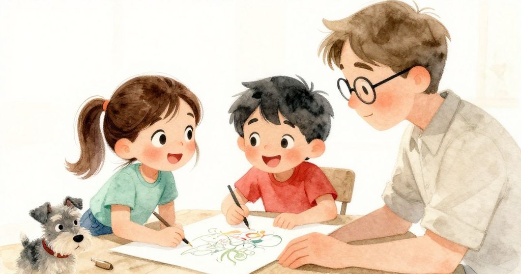 在最後一滴油漆凝固瞬間，Colette、Wade與Boris齊聚欣賞完美畫作，小狗靜守一旁，三人露出平和滿足微笑，結束創作旅程。